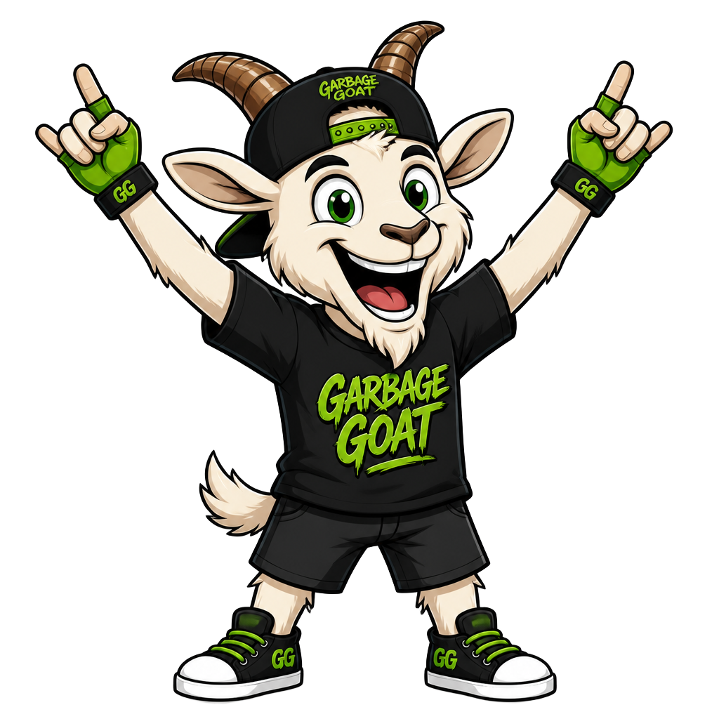 Garbage Goat celebrating